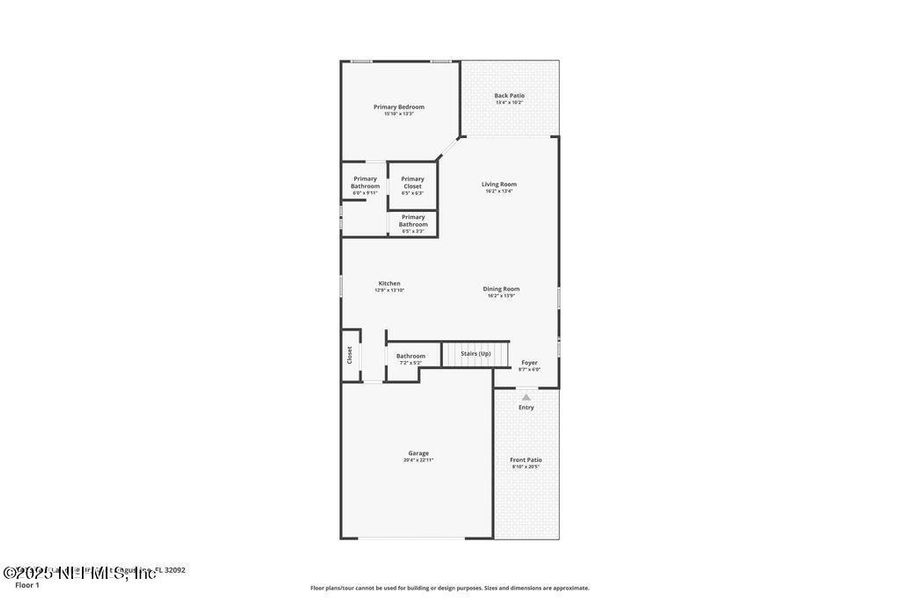 2D floor plan layout of this home in Silver Landing at SilverLeaf, St. Augustine, FL (Image 6).