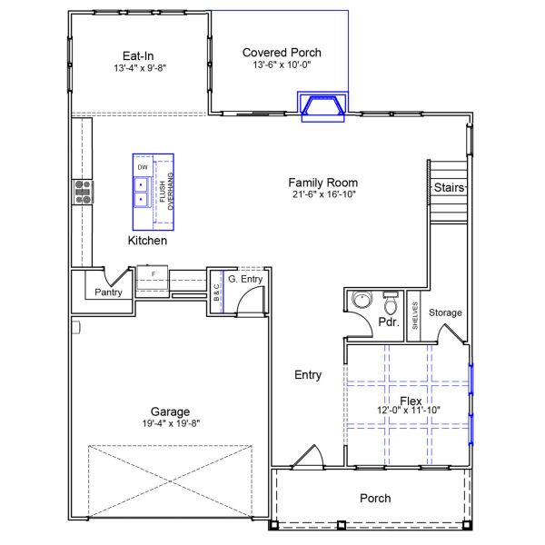 2D floor plan layout of this home in Pebble Branch, Chapin, SC (Image 2).