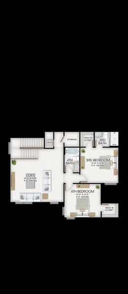 2D floor plan layout for the Belize by GL Homes in Valencia Del Mar, Boynton Beach, FL (Image 4).