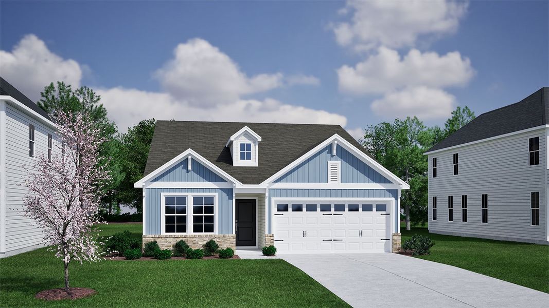 Representative exterior photo of a completed home built from the Lawrence - Genesis Value Collection by Mungo Homes in Laurelbrook, Sherrills Ford, NC (Image 25).