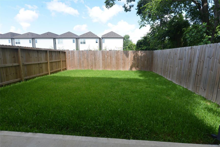 Generous Back Yard and covered patio!