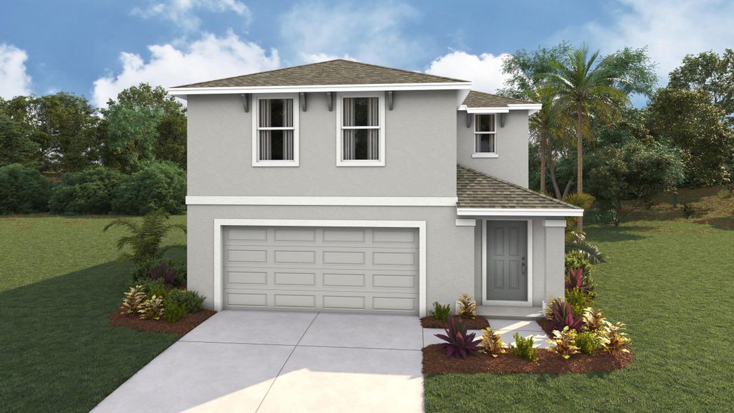 Representative exterior photo of a completed home built from the Elston II by D.R. Horton in Emerson Pointe, Ocala, FL (Image 2). Representative exterior photo of a completed home built from the Elston II by D.R. Horton in Emerson Pointe, Ocala, FL (Image 2).