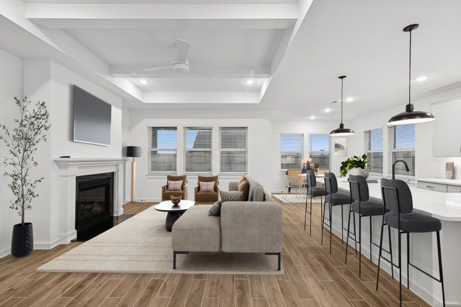 Cozy great room with fireplace (*Photo not of actual home and used for illustration purposes only.)