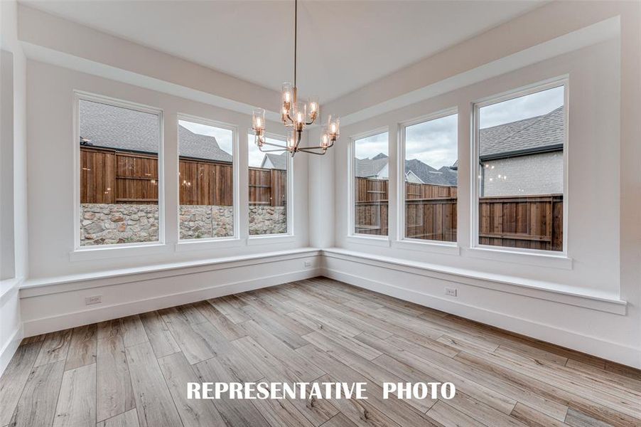 Light filled and spacious, your new dining room is the perfect place to host grand dinner parties or cozy family meals!  REPRESENTATIVE PHOTO.