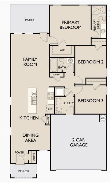 2D floor plan layout for the Sterling by Starlight Homes in Skyline Village, San Tan Valley, AZ (Image 3).