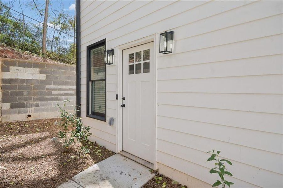 Exterior details and patio area of a home in , Atlanta (Image 2). Exterior details and patio area of a home in , Atlanta (Image 2).