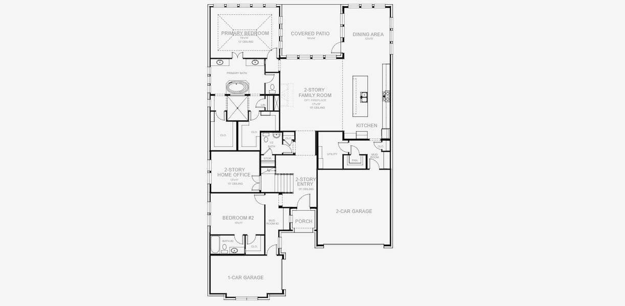 2D floor plan layout for the 3978W by Perry Homes in Ramble 60', Celina, TX (Image 3). 2D floor plan layout for the 3978W by Perry Homes in Ramble 60', Celina, TX (Image 3).