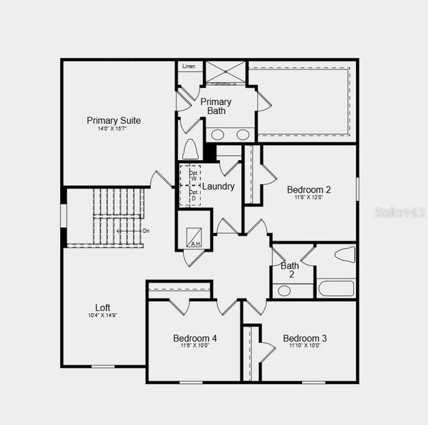 2D floor plan layout of this home in Waterstone, Groveland, FL (Image 4). 2D floor plan layout of this home in Waterstone, Groveland, FL (Image 4).