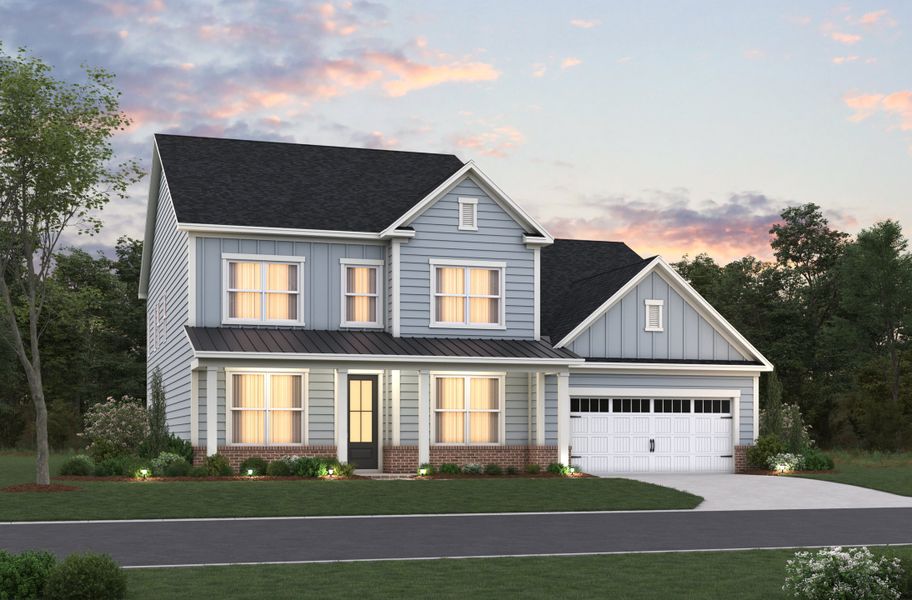 Representative exterior photo of a completed home built from the Winston by Beazer Homes in Stonewood Estates: Landmark, Durham, NC (Image 16). Representative exterior photo of a completed home built from the Winston by Beazer Homes in Stonewood Estates: Landmark, Durham, NC (Image 16).