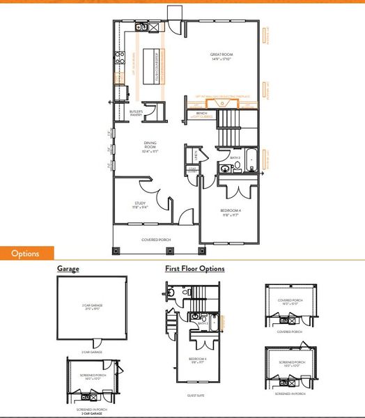 2D floor plan layout for the Charlotte II by True Homes in Colvin Park, Rock Hill, SC (Image 3).