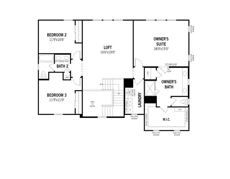 2D floor plan layout for the Holly by Mattamy Homes in White Tank Vistas, Waddell, AZ (Image 4).