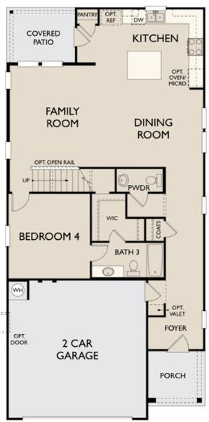 2D floor plan layout of this home in Lariat, Liberty Hill, TX (Image 4).