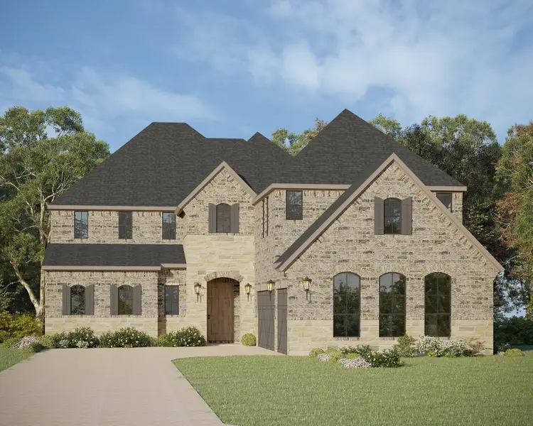 Plan 1644 Elevation A with Stone