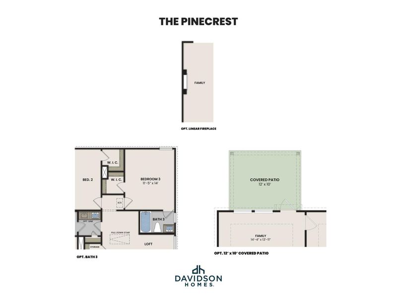 2D floor plan layout for the The Pinecrest B w/ 3rd Car by Davidson Homes LLC in Morgan Meadows, San Antonio, TX (Image 5). 2D floor plan layout for the The Pinecrest B w/ 3rd Car by Davidson Homes LLC in Morgan Meadows, San Antonio, TX (Image 5).