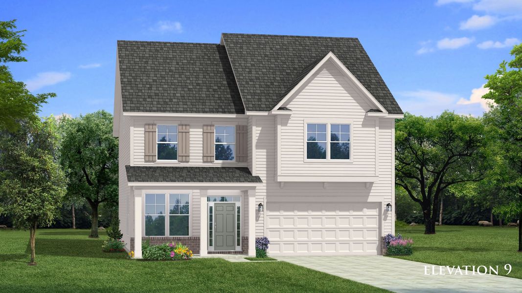 Representative exterior photo of a completed home built from the Devon by DRB Homes in Cooper Park, McDonough, GA (Image 2). Representative exterior photo of a completed home built from the Devon by DRB Homes in Cooper Park, McDonough, GA (Image 2).