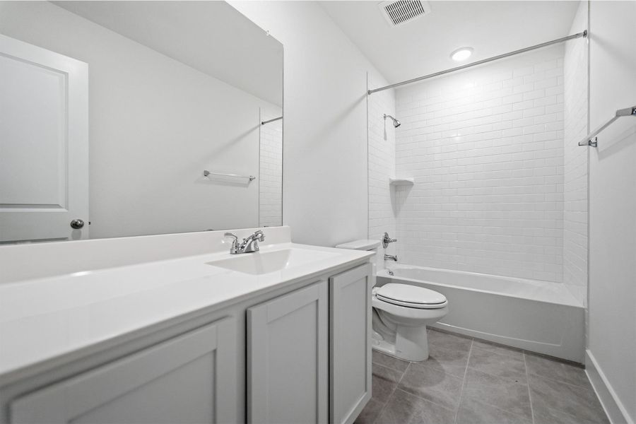 Full bathroom with vanity and shower / bathtub combination