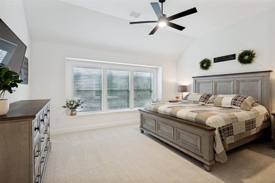 Spacious primary bedroom