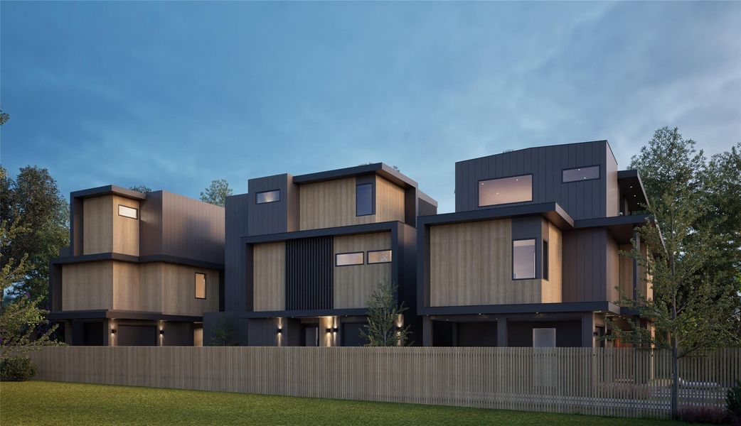 Rear view of property with a fenced front yard Rear view of property with a fenced front yard