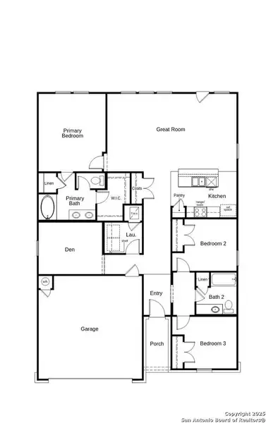 2D floor plan layout of this home in Hidden Bluffs at TRP, San Antonio, TX (Image 3). 2D floor plan layout of this home in Hidden Bluffs at TRP, San Antonio, TX (Image 3).