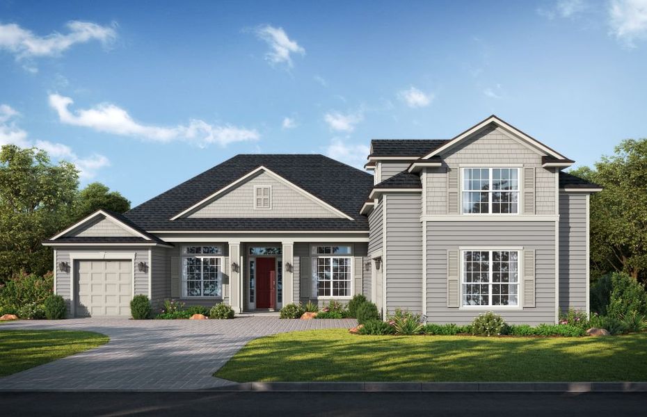 Representative exterior photo of a completed home built from the Florencia by SEDA New Homes in Sandy Bluff, Yulee, FL (Image 4).