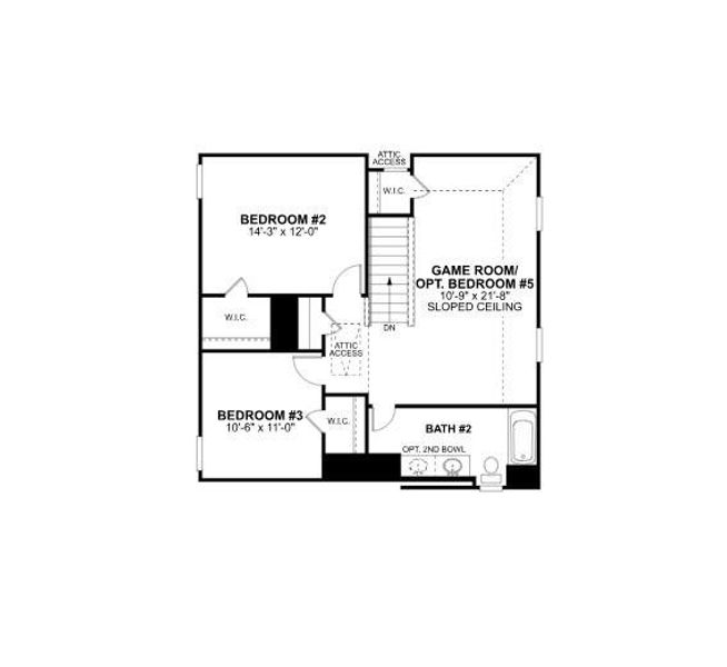 2D floor plan layout of this home in Sorella, Tomball, TX (Image 3).