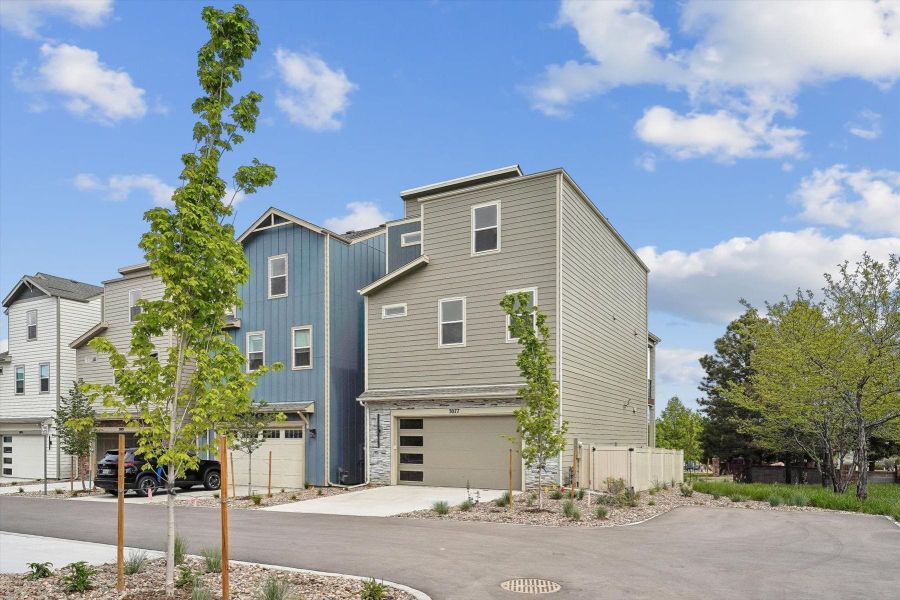 Front exterior of a new home in Pony Park, Colorado Springs, CO, highlighting curb appeal (Image 18).