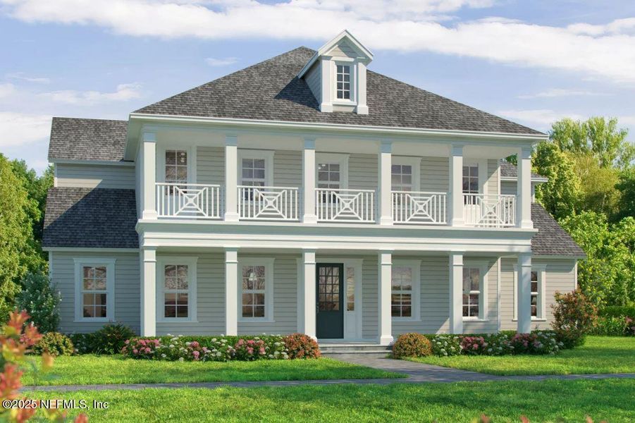 Front exterior of a new home in Seven Pines, Jacksonville, FL, highlighting curb appeal (Image 1). Front exterior of a new home in Seven Pines, Jacksonville, FL, highlighting curb appeal (Image 1).