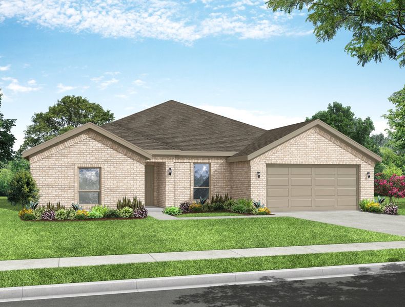 Representative exterior photo of a completed home built from the Hampton II by Impression Homes in Mountain Valley Lake, Burleson, TX (Image 2). Representative exterior photo of a completed home built from the Hampton II by Impression Homes in Mountain Valley Lake, Burleson, TX (Image 2).