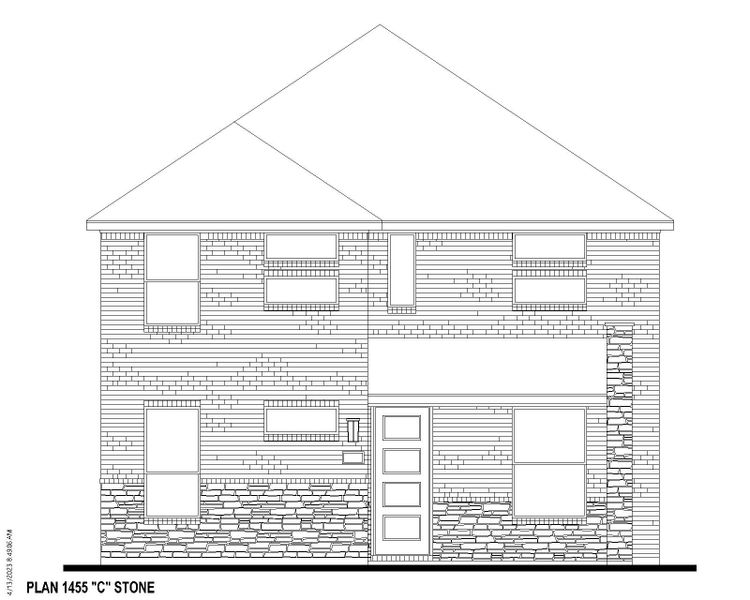 Plan 1455 Elevation C w/ Stone