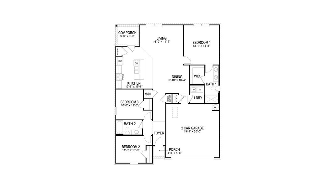 2D floor plan layout of this home in Bailey Park, Fayetteville, TN (Image 2). 2D floor plan layout of this home in Bailey Park, Fayetteville, TN (Image 2).