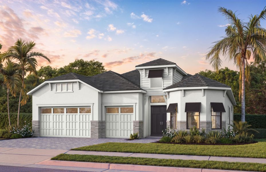 Representative exterior photo of a completed home built from the Layton by DiVosta in Amara, Lake Worth, FL (Image 16).