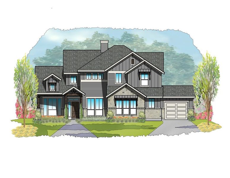 Representative rendering of the exterior for the Southwyck by Steve Klein Custom Builder (Image 5).