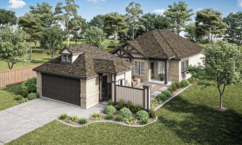 Representative exterior photo of a completed home built from the The Sheraton by Pacesetter Homes in Keeneland, Aubrey, TX (Image 5). Representative exterior photo of a completed home built from the The Sheraton by Pacesetter Homes in Keeneland, Aubrey, TX (Image 5).