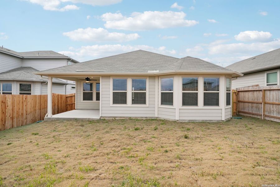 Exterior details and patio area of a home in Legendary Trails - Premier Series, Cibolo (Image 18).