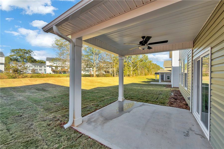 Exterior details and patio area of a home in Brownstone Park, Easley (Image 2).