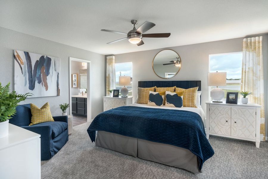 Representative furnished interior of a home built from the 1780 by KB Home in Spanish Trails, San Antonio (Image 4).
