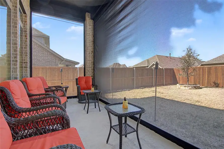 Exterior details and patio area of a home in Devonshire, Forney (Image 26).