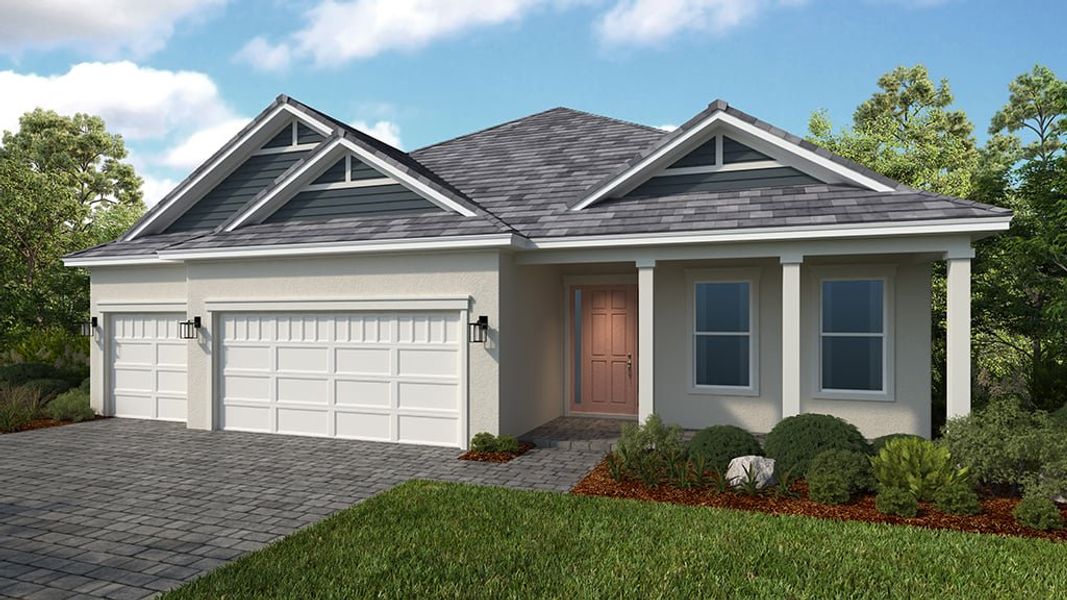 Representative exterior photo of a completed home built from the Cresta by Taylor Morrison in Esplanade at Kingston, Estero, FL (Image 3).