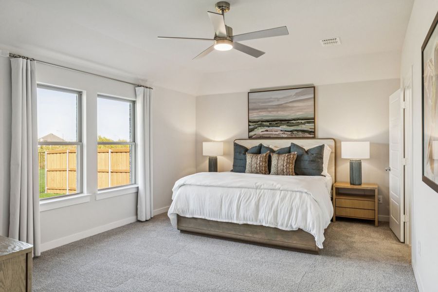 Primary Suite in the Oscar home plan by Trophy Signature Homes – REPRESENTATIVE PHOTO