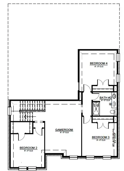 2D floor plan layout of this home in Ribbonwood, Aubrey, TX (Image 4).