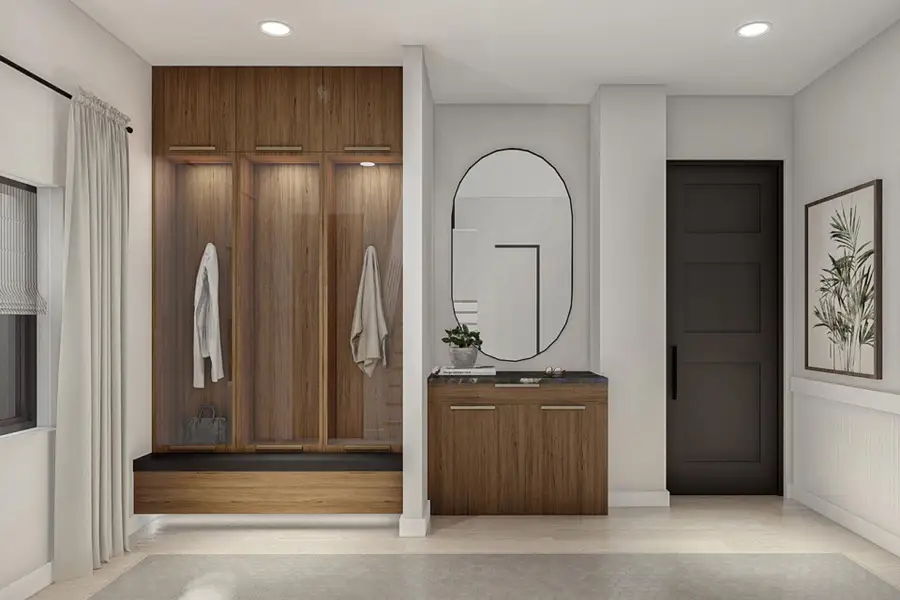 Bathroom featuring recessed lighting and vanity