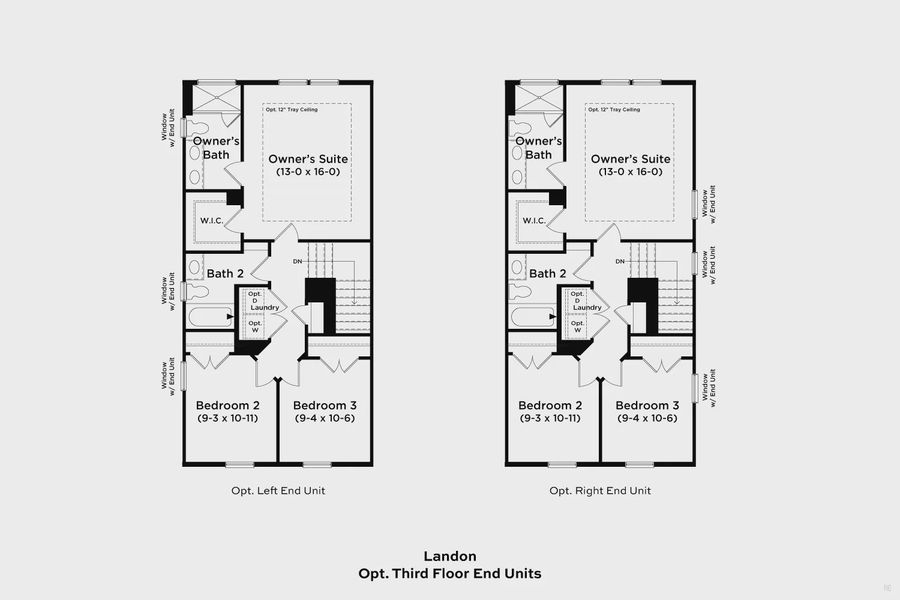 2D floor plan layout of this home in The River District Townhomes, Charlotte, NC (Image 22).