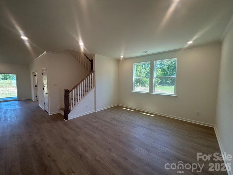 Flex space near staircase. Flex space near staircase.