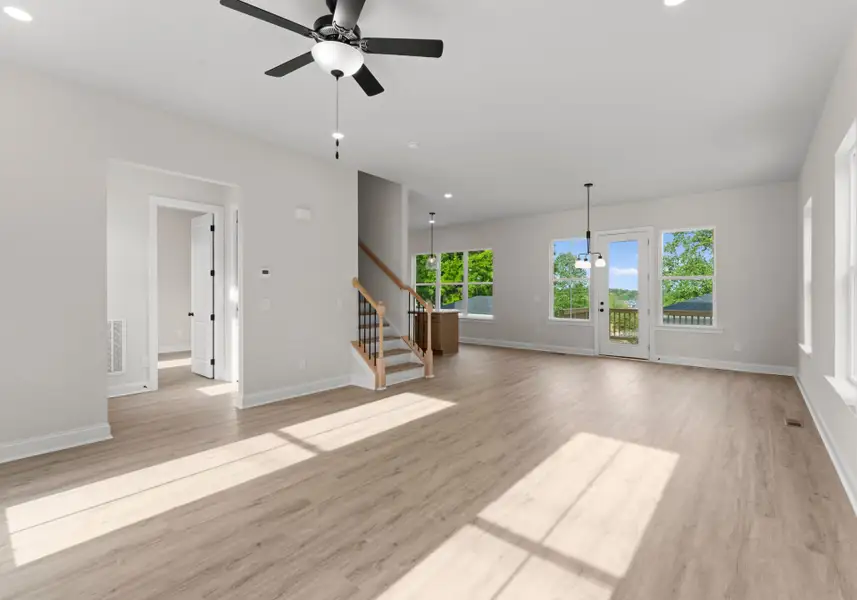 Representative unfurnished interior of a home built from the Lily by Red Cedar Homes in Cedars at First Street, Huntersville (Image 6).