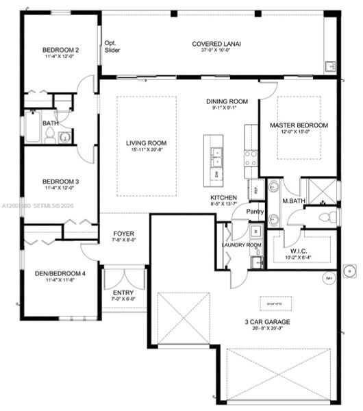 2D floor plan layout of this home in , Lehigh Acres, FL (Image 5).