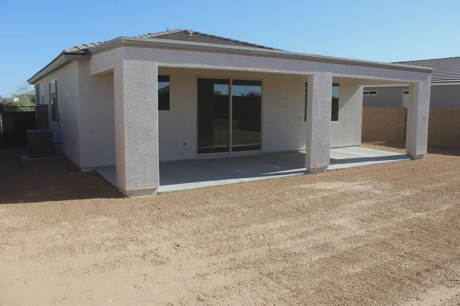 Exterior details and patio area of a home in Camilo at Santana, Yuma (Image 4).