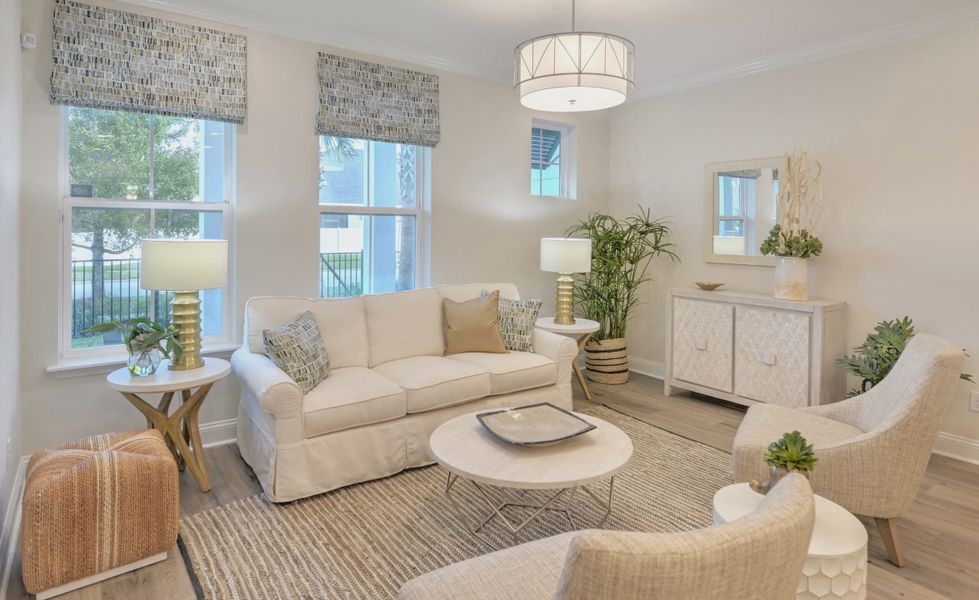 Furnished interior view inside a new home in Nocatee, Ponte Vedra (Image 20). Furnished interior view inside a new home in Nocatee, Ponte Vedra (Image 20).