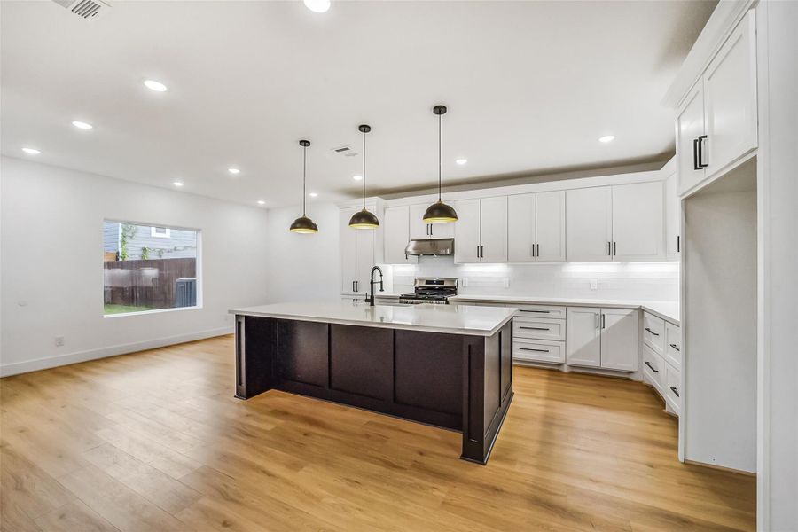 Open concept kitchen.
