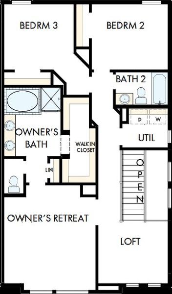 2D floor plan layout of this home in Easton Park - Nelson Village - Jewel Series, Austin, TX (Image 3). 2D floor plan layout of this home in Easton Park - Nelson Village - Jewel Series, Austin, TX (Image 3).