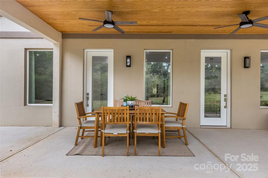 Large Back Patio 3/4 covered